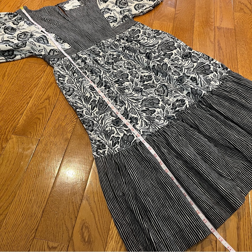 Anthropologie Blooming Print Adrienne Flounced Cotton Midi Dress - Picture 13 of 15